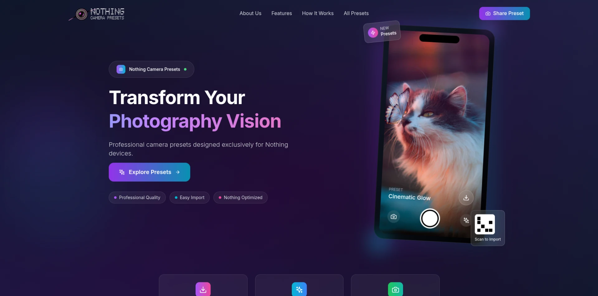 Nothing Camera Presets Website